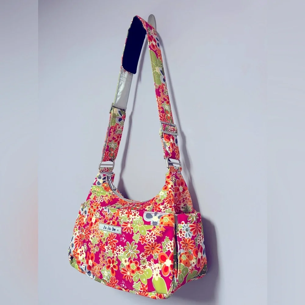 JUJUBE HoBo Be MACHINE WASHABLE Perky Floral DIAPER BAG Changing Pad Maternity
